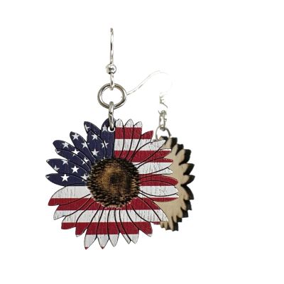 Patriotic Daisy Earrings