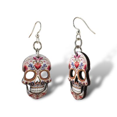 Sugar Skull Heart Earrings