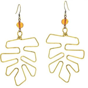 Amber Leaf Earrings