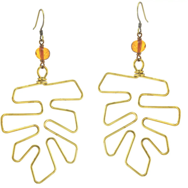 Amber Leaf Earrings