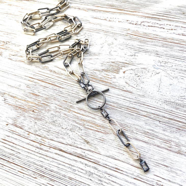 Mixed Metal Paperclip Necklace
