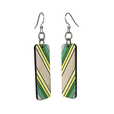 Green Bay Striped Earrings