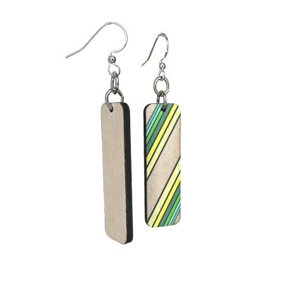 Green Bay Striped Earrings