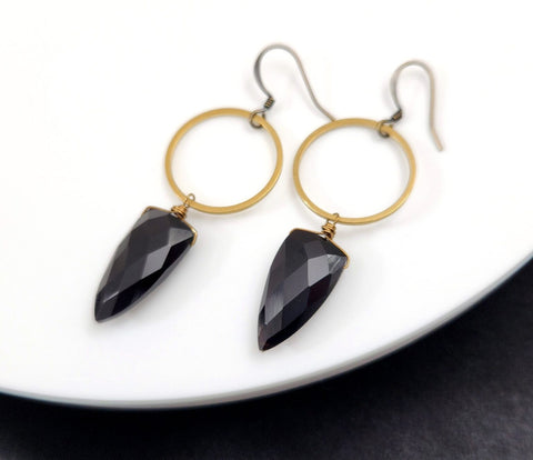 Onyx Shield Earrings