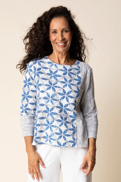 Marine Mix Print Top