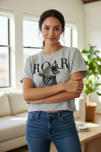 Cheetah Roar Rhinestone Top
