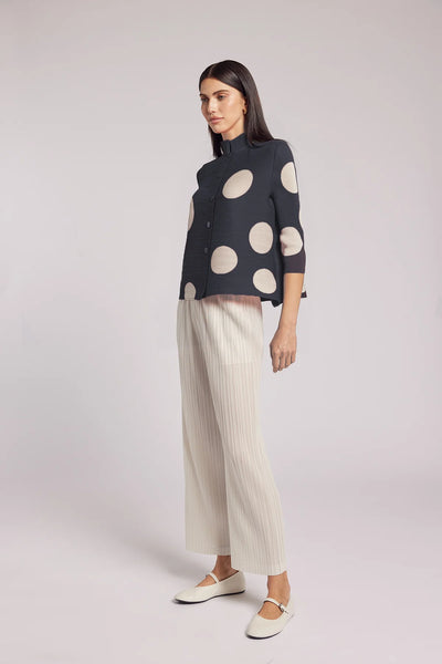 Mari Dot Mandarin Collar Top
