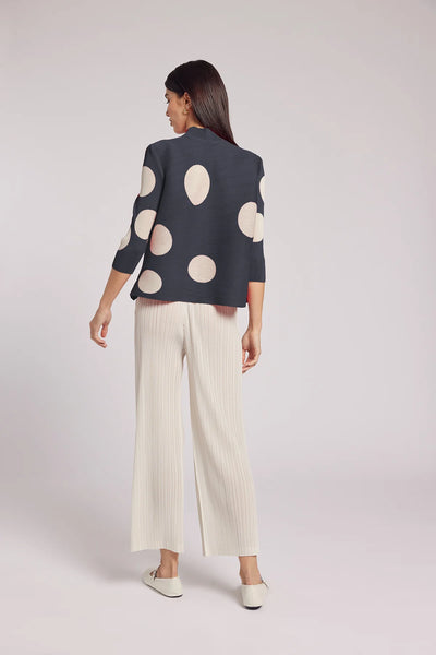Mari Dot Mandarin Collar Top