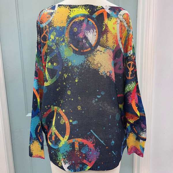 Navy Peace & Love Top