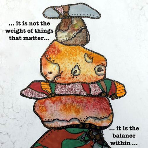 Rocks Balance Within Plaque
