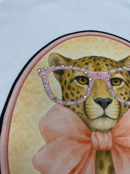 Cheetah Rhinestone Specs Top