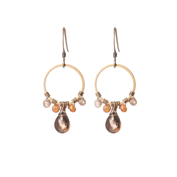 Smoky Quartz Hoop Earrings