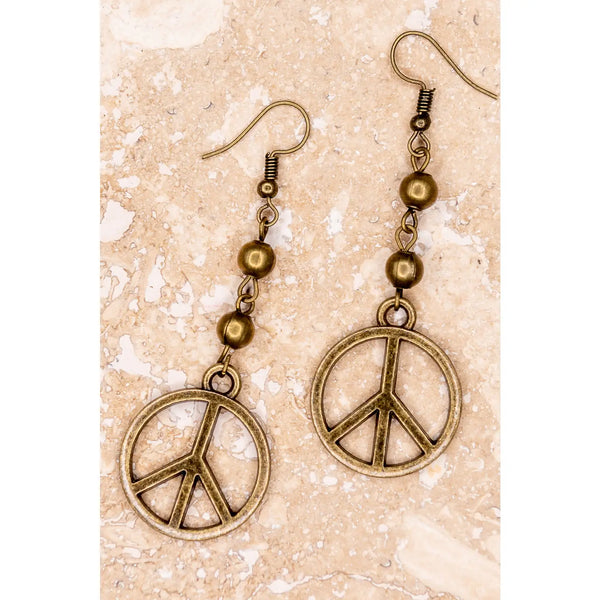 Peace Earrings Bronze