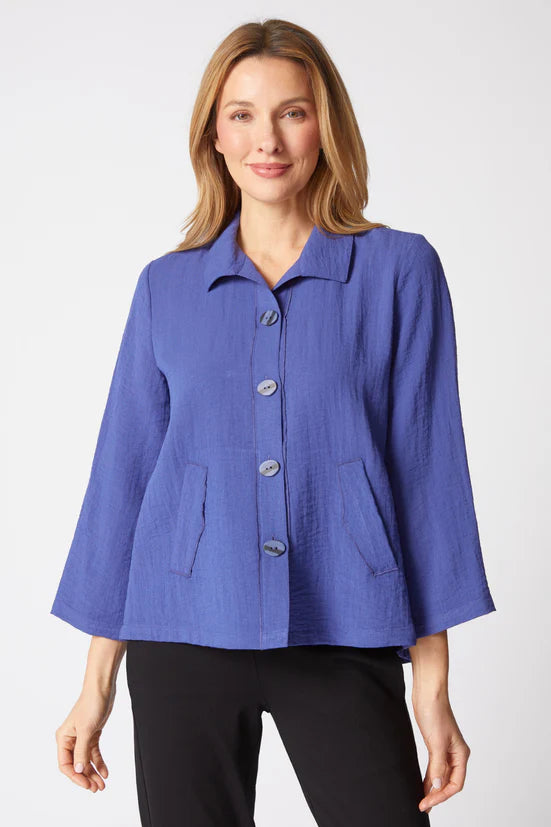 Midnight Hidden Placket Top