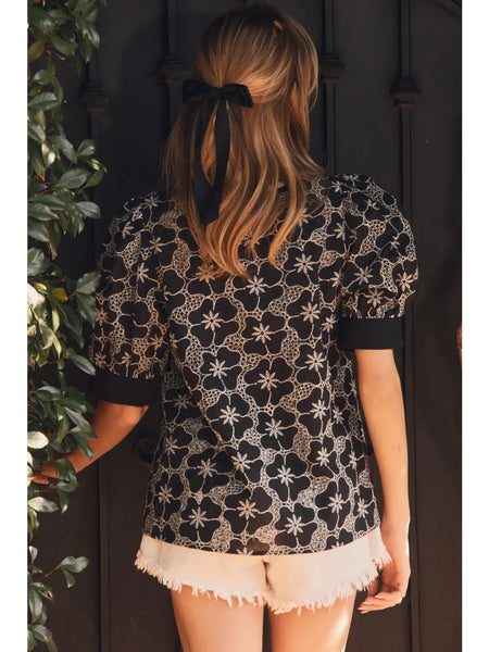 Black Embroidered Top