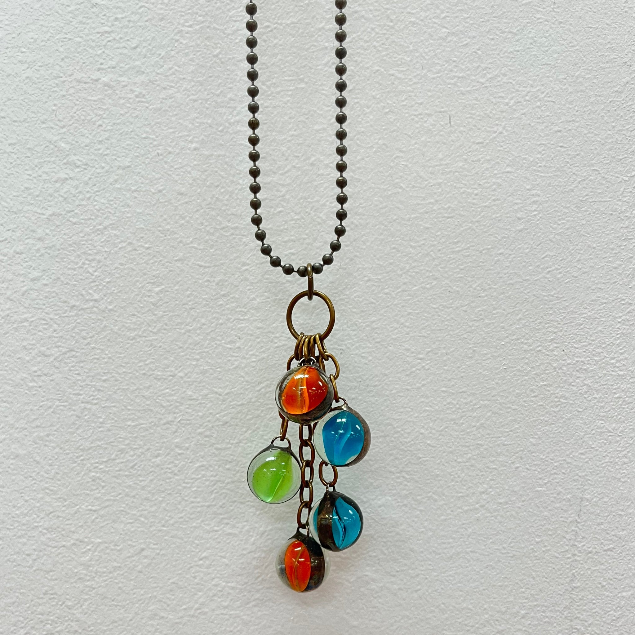 Multi Colored 5 Marble Necklace