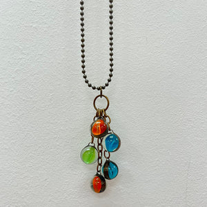 Multi Colored 5 Marble Necklace