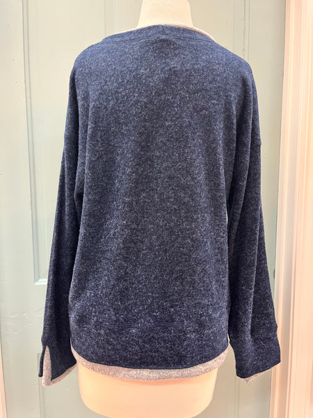 Two Tone Navy Top