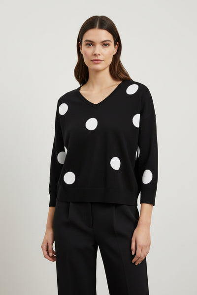 Black Polka Dot Top