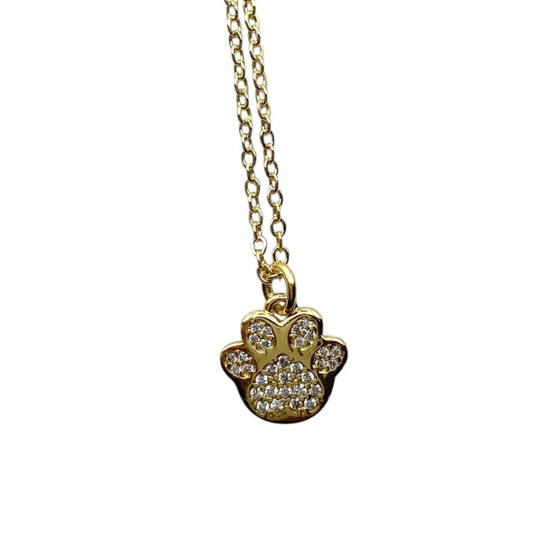 Gold Paw Print Necklace