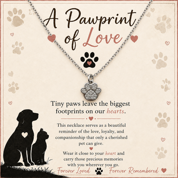 Silver Paw Print Necklace