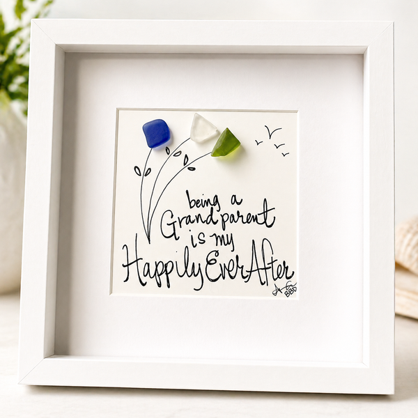 Grandparent Sea Glass Art