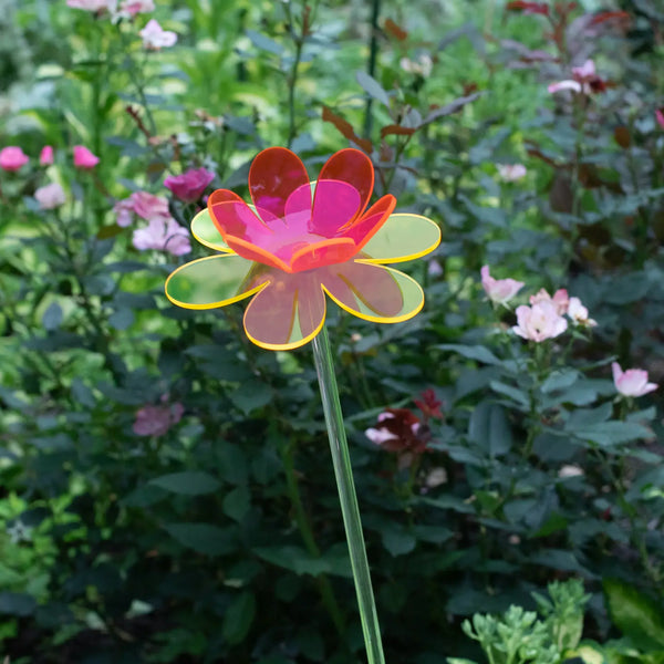 Yellow/Pink Daisy Garden Stake