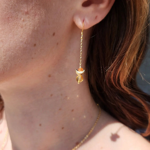 Citrine Moon Earrings