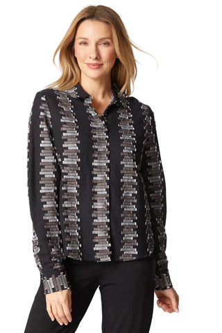 Embroiderd Shaped Hem Shirt