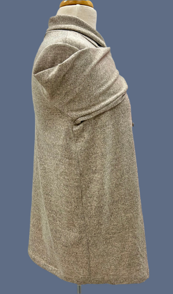 Heather Oatmeal Cowl Neck Top