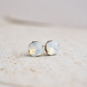 Steph Earrings White Opal