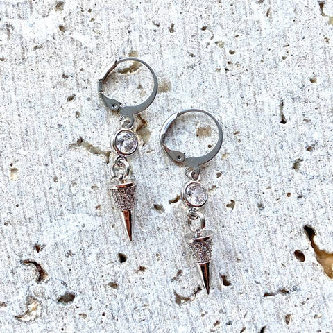 Silver Spike Earrings