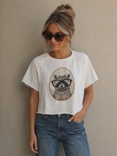 Raccoon Rhinestone Top