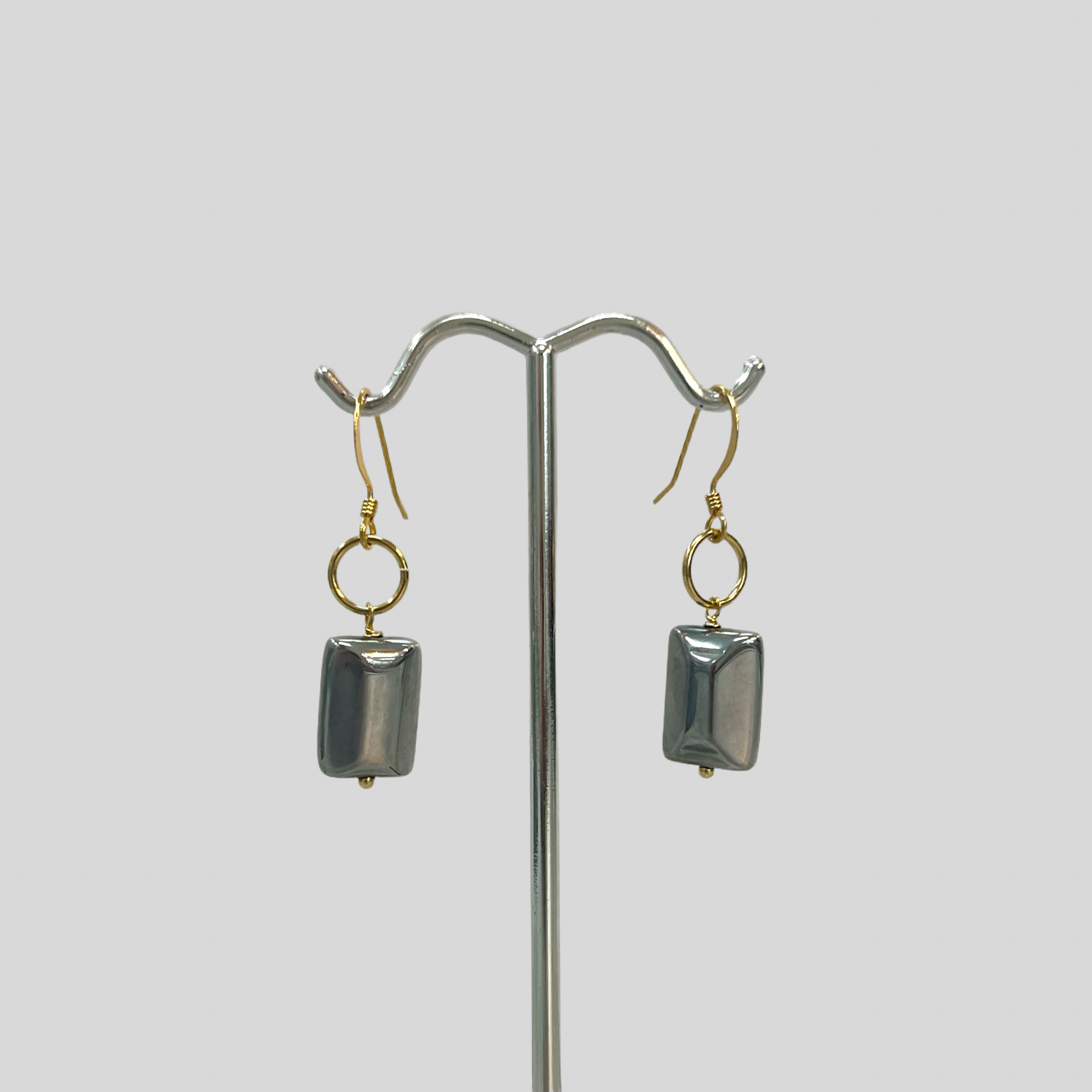Silver Hematite Ring Earrings