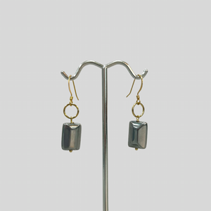 Silver Hematite Ring Earrings