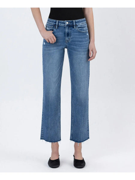 High Rise Straight Ankle Jeans