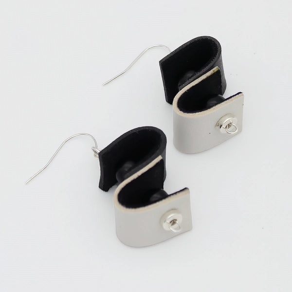 Duo Tone Leather Earring