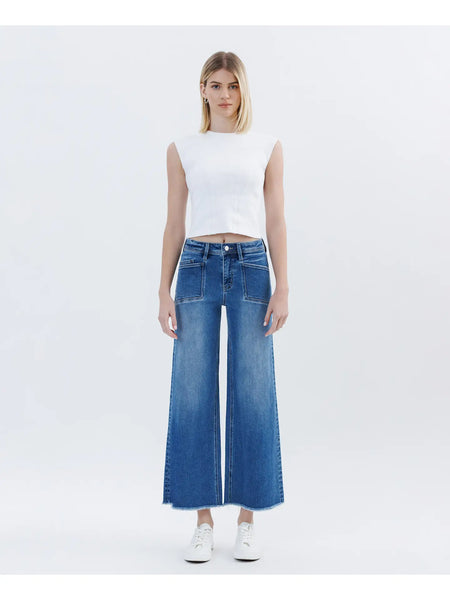 High Rise Crop Wide Leg Jean