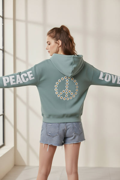 Peace Love Patchwork Hoodie
