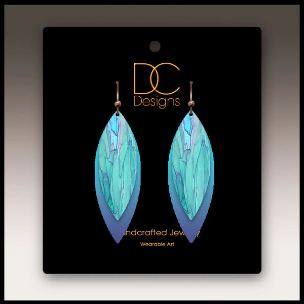 Blue and Aqua Layered Earrings