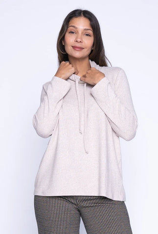 Heather Oatmeal Cowl Neck Top