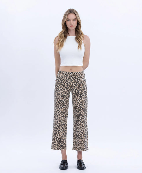 Leopard Print Wide Leg Pants
