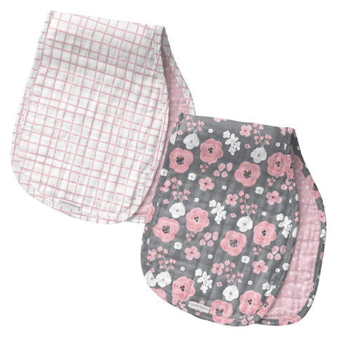 Floral Muslin Burp Cloth Set
