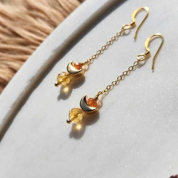 Citrine Moon Earrings