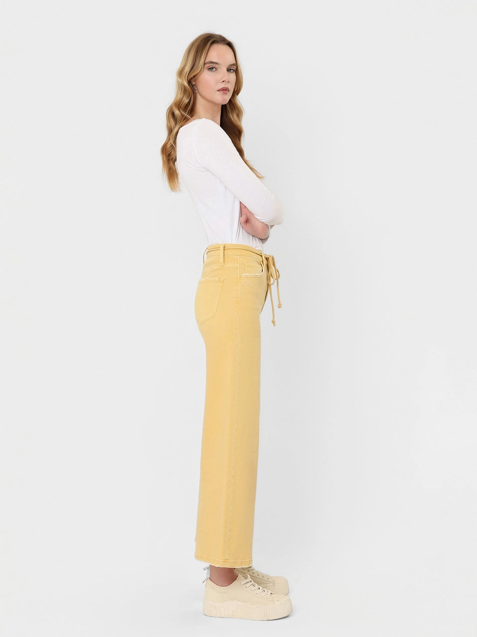 Marigold Hi Rise Wide Leg Crop – Peace by Piece Co.