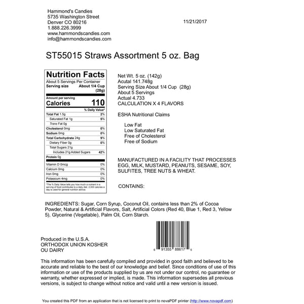 Holiday Mix Filled Straws