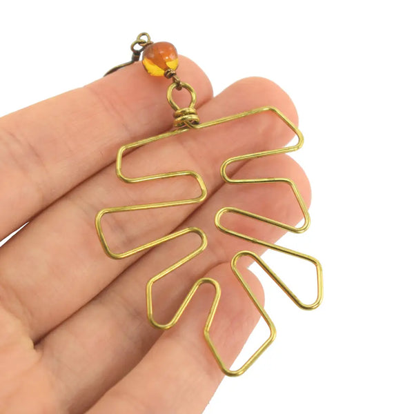 Amber Leaf Earrings
