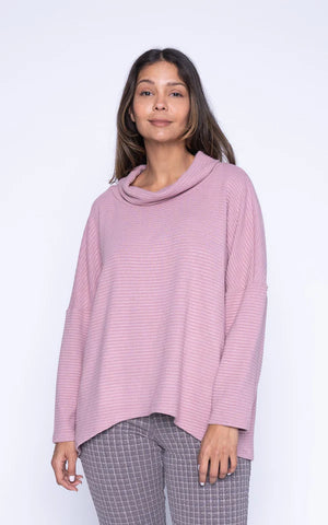 Dusty Pink Cowl Neck Top