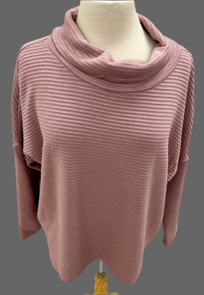 Dusty Pink Cowl Neck Top