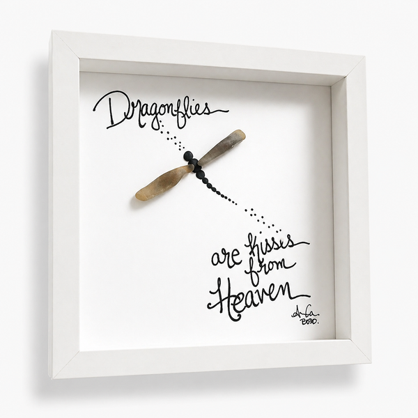 Dragonfly Heaven Sea Glass Art